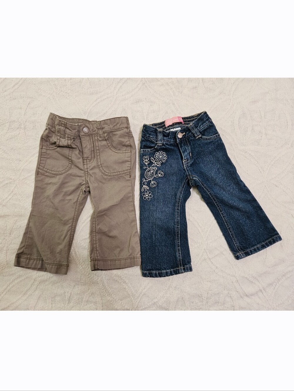 2 Pairs Vintage 12 Months Baby Bootcut Pants Jeans